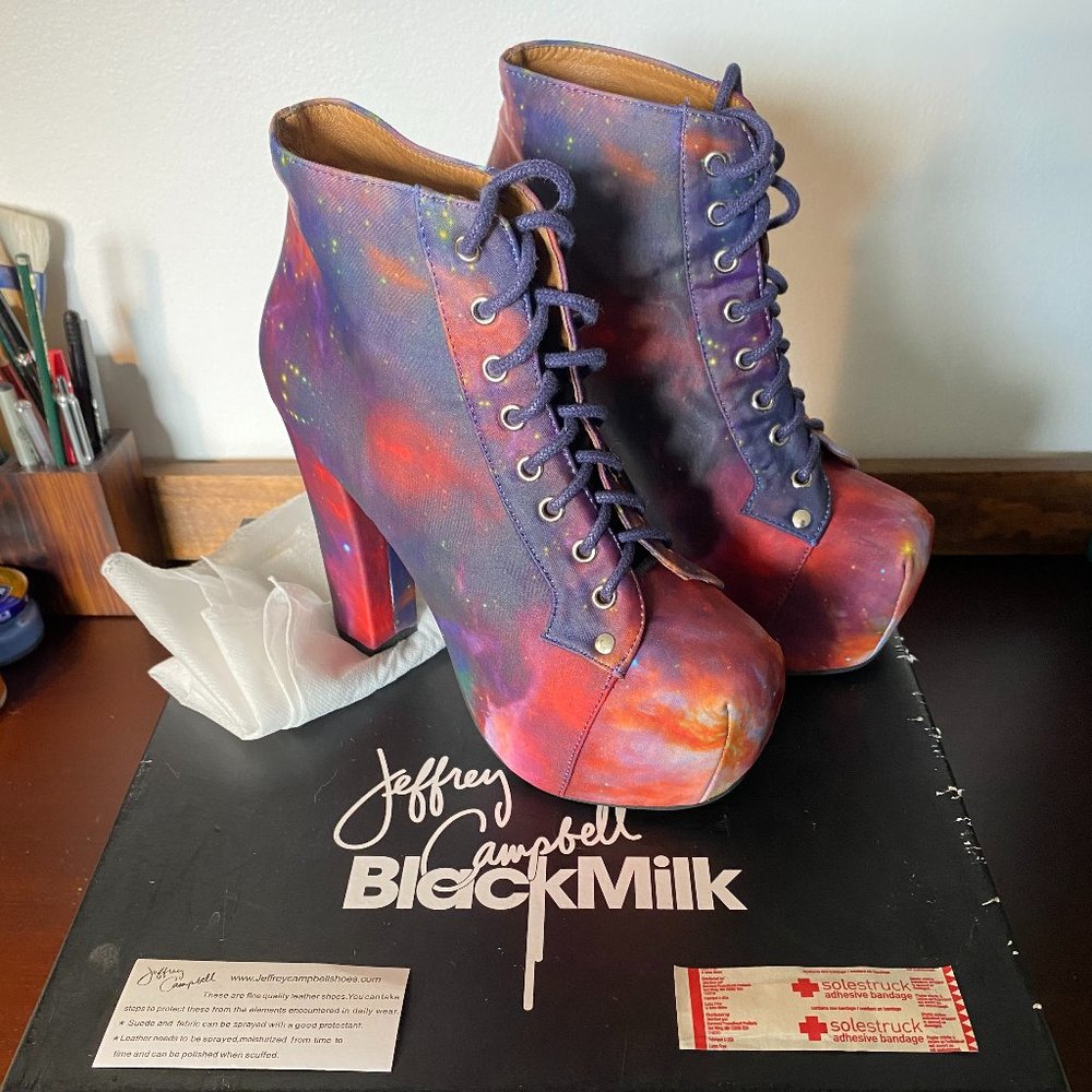 Lita Fab Rainbow Galaxy Jeffrey Campbell x BlackMilk Women Size 6